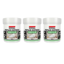 Soudal Repair Express Wood Filler White Fast Drying 1 PART 400G - Pack of 3