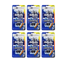 Gillette Blue 3 Comfort Disposable Razors for Men Shave 3 Razors - Pack of 6
