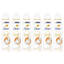 Dove Advanced Care Coconut & Jasmine Antiperspirant Body Spray 150ml - Pack of 6