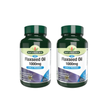 Natures Aid Flaxseed Oil 1000mg Cold Pressed 90 Softgels - Pack of 2