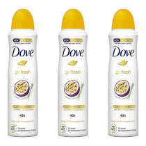 Dove Go Fresh Passion Fruit & Lemongrass Antiperspirant Spray 150ml - Pack of 3
