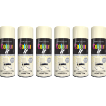 Paint Factory Colour It Quick Drying Paint Ivory Silk Gloss Finish 400ML - Pack of 6