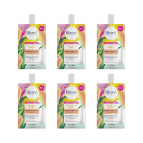 Biore Clear & Bright Yuzu Lemon + Papaya AHA Clay Face Mask 50ml - Pack of 6