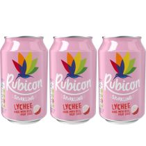 Rubicon Lychee Sparkling Fruit Soft Drink 330ml - Pack of 3