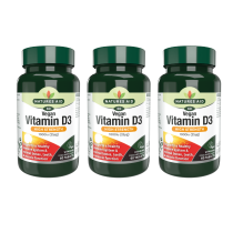 Natures Aid Vegan Vitamin D3 1000IU for Immune System 60 Tablets - Pack of 3