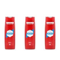Old Spice Whitewater 3 In 1 Shower Gel Body Hair Face Wash 400ml - Pack of 3