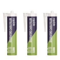 Rapide White Decorators Caulk Filler 260ml - Pack of 3
