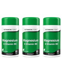Vitamin Store Magnesium & Vitamin B6 Supplements 90 Tablets - Pack of 3