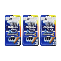 Gillette Blue 3 Comfort Disposable Razors for Men Shave 3 Razors - Pack of 3