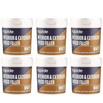 Rapide White Wood Filler Interior & Exterior Ready Mixed 470g - Pack of 6
