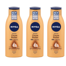 NIVEA Cocoa Butter Body Lotion Deep Moisture Serum 400ML - Pack of 3