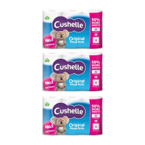 Cushelle Original Mega Rolls Longer Toilet Sheets 6 Rolls - Pack of 3