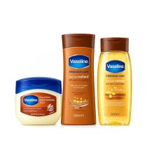 Vaseline Cocoa Butter Body Care Bundle – Moisturising Jelly 50ml, Radiant Lotion 200ml & Body Gel Oil 200ml