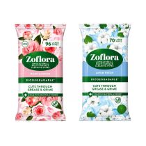 Zoflora Disinfectant Wipes Bundle – Rose Garden 96 Wipes & Linen Fresh Biodegradable 70 Wipes
