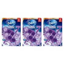 Bloo Colour Active+ Toilet Rim Block Lavender Anti-Limescale 2x50g - Pack of 3