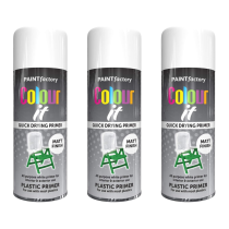 Paint Factory Colour It Quick Drying Matt Finish Plastic Primer 400ML - Pack of 3