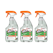 Mr Muscle Kitchen Cleaner Anti-Bacterial Lemon Spray 750ml - Pack of 3