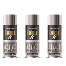 Paint Factory Colour It Chrome Effect Gloss Spray Paint 400ml - Pack of 3