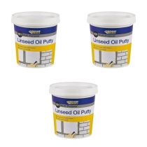 Everbuild 101 Multi-Purpose Linseed Oil Putty Natural 1KG - Pack of 3