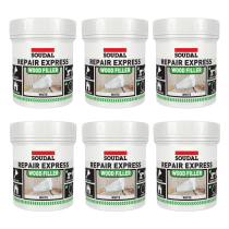 Soudal Repair Express Wood Filler White Fast Drying 1 PART 400G - Pack of 6