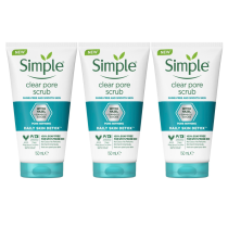 Simple Daily Skincare Detox Clear Pore Scrub 150ml - Pack of 3