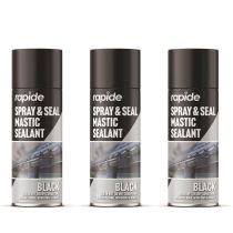 Rapide Spray & Seal Black Mastic Sealant Aerosol 400ml - Pack of 3