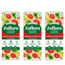 Zoflora Caribbean Grapefruit & Lime Concentrated Disinfectant 500ml - Pack of 3