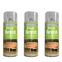 Paint Factory Clear Matt Varnish Spray 400ml - Pack of 3