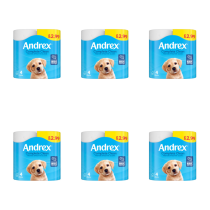 Andrex Complete Clean Toilet Paper Roll 4 Rolls - Pack of 6