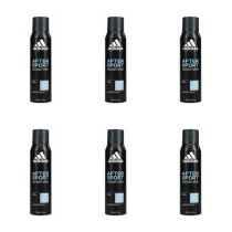 Adidas After Sport Deodorant Body Spray 150ml - Pack of 6