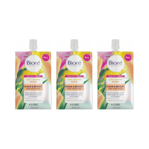 Biore Clear & Bright Yuzu Lemon + Papaya AHA Clay Face Mask 50ml - Pack of 3