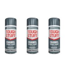 Paint Factory Tough Stuff Grey Primer Enamel Spray 400ml - Pack of 3