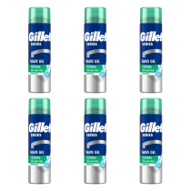 Gillette Series Sensitive Skin Shaving Gel 200ml - Pack of 6