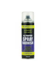 Paint Factory Clear Gloss Varnish Spray Can 250ml
