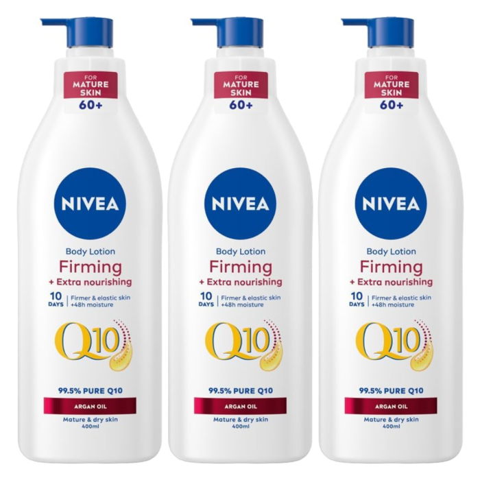 NIVEA Q10 Argan Oil Nourishing Body Lotion 400 ml - Pack of 3