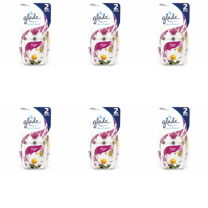 Glade Sense & Spray Twin Pack Refills Air Freshener Relaxing Zen 18ml - Pack of 6
