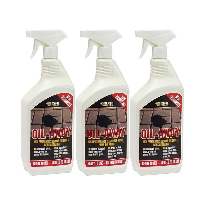 Everbuild Oil Away Ready To Use Oil Remover For Hard Surfaces 1 L - Pack of 3