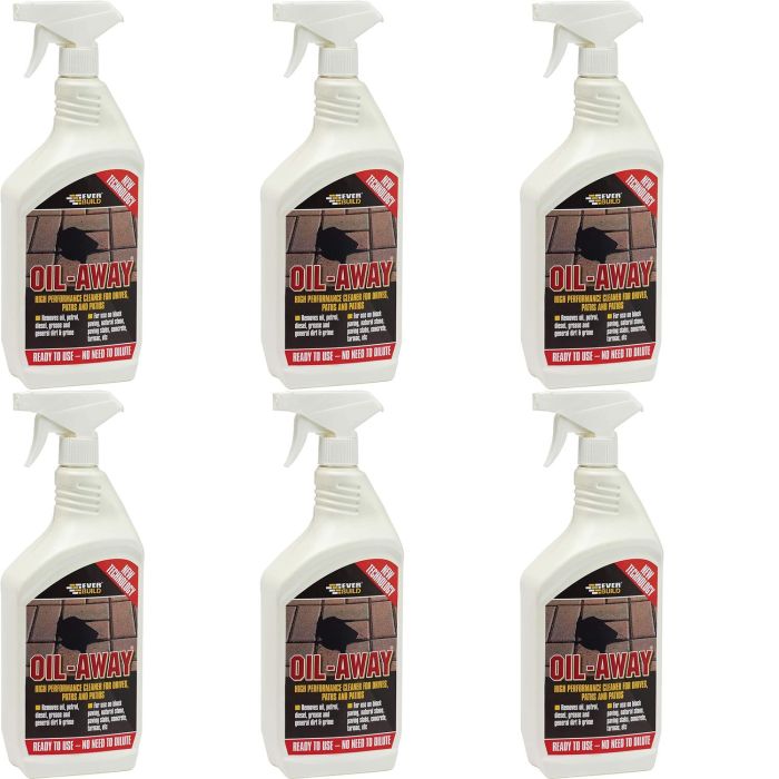 Everbuild Oil Away Ready To Use Oil Remover For Hard Surfaces 1 L - Pack of 6