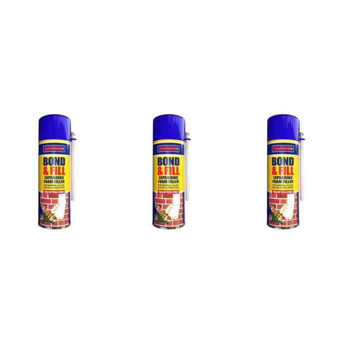 Rapide Bond & Fill Expanding Foam Filler 500ml - Pack of 3