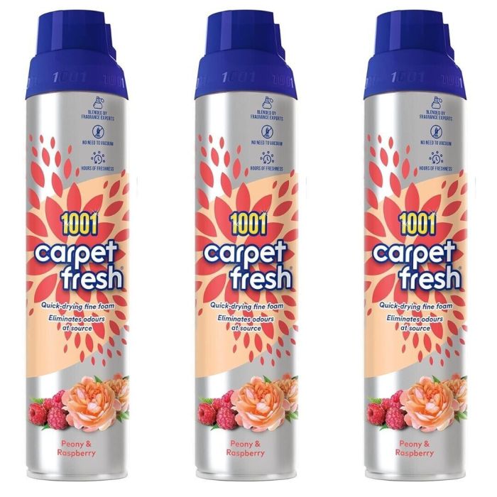 1001 Carpet Freshener Peony & Raspberry 300ml - Pack of 3