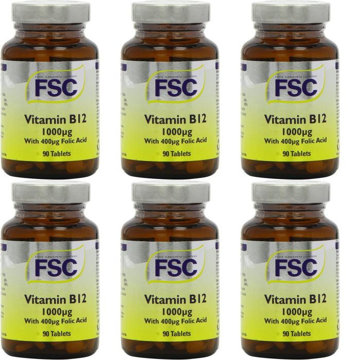 FSC Vitamin B12 1000ug 90 Tablets - Pack of 6