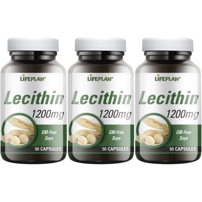 Lifeplan Lecithin 1200mg 90 capsules - Pack of 3