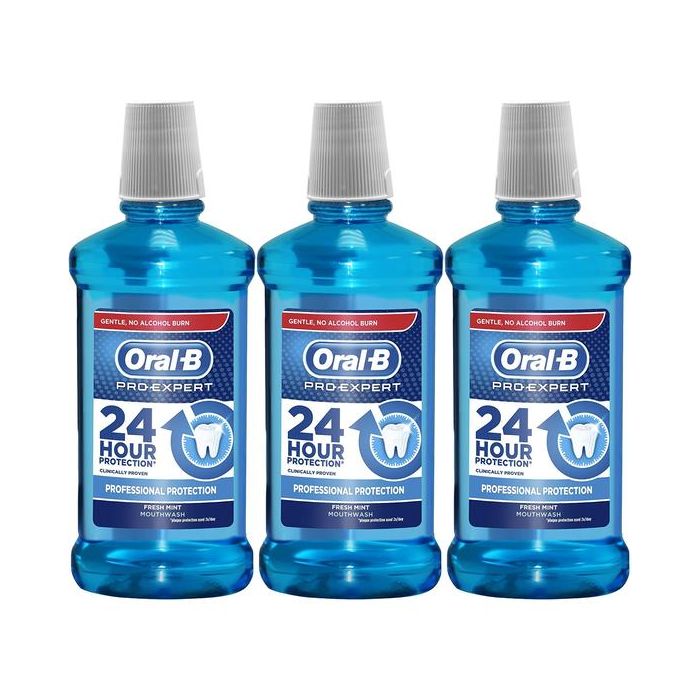 Oral B Mouthwash Pro Expert Multi Protection Clean Mint 500ml - Pack of 3