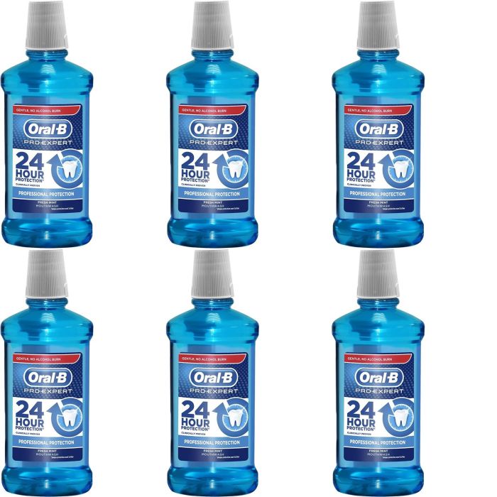Oral B Mouthwash Pro Expert Multi Protection Clean Mint 500ml - Pack of 6