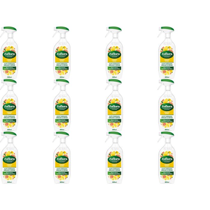 Zoflora Disinfectant Cleaner Spray Lemon Zing 800ml - Pack of 12