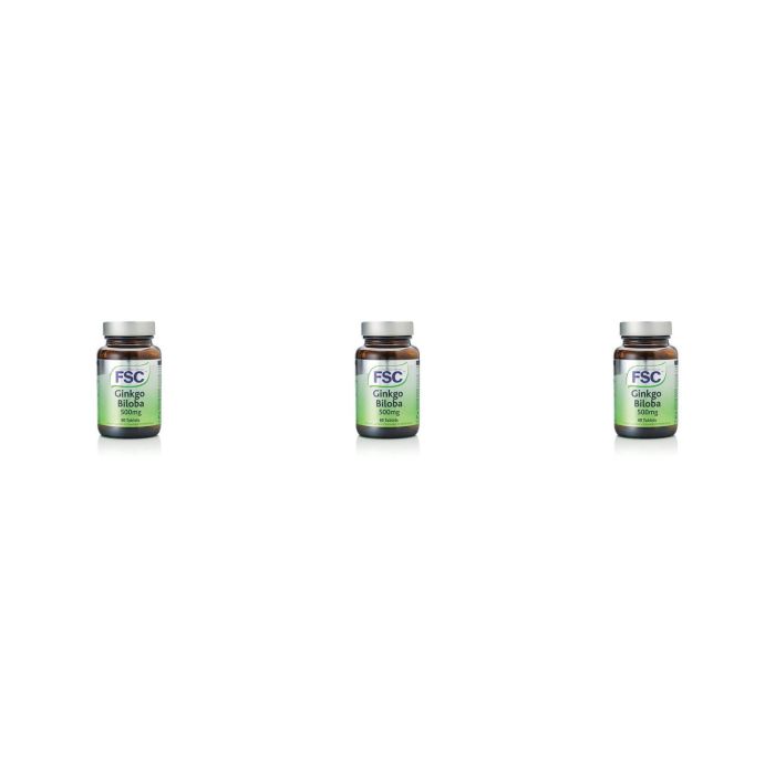 FSC 500mg Ginkgo Biloba Tablets 60 Tablet - Pack of 3
