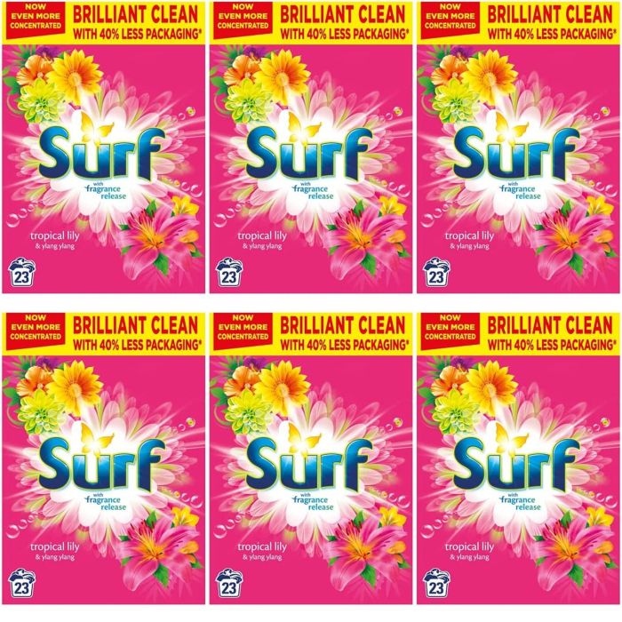 Surf Washing Powder Tropical Lily & Ylang-Ylang 23 Washes - Pack of 6