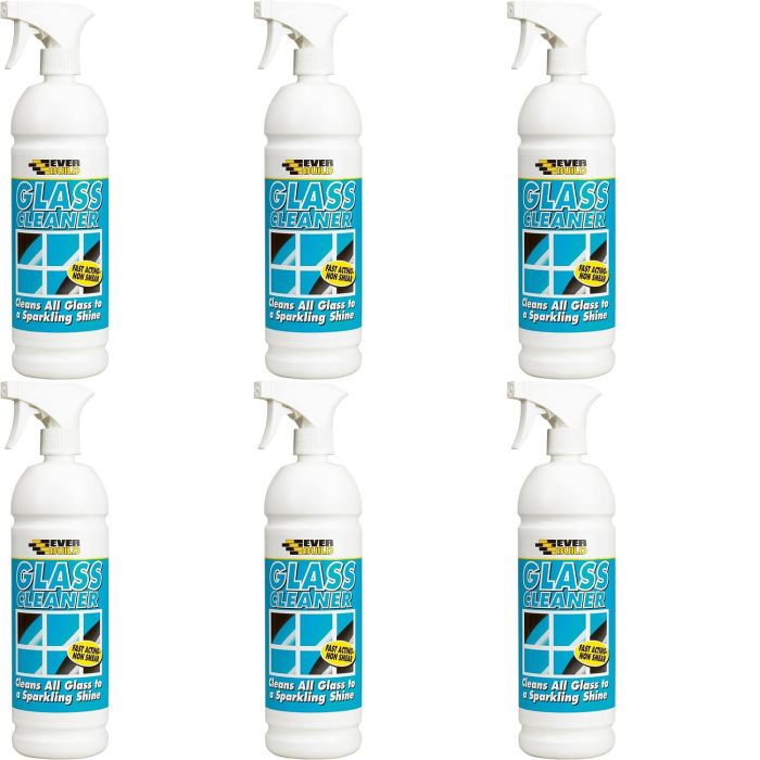 Everbuild Glass Cleaner Ready To Use Spray 1 Litre - Pack of 6