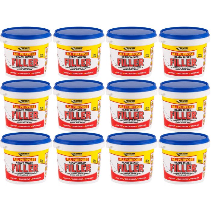 Everbuild Ready Mixed Filler All Purpose White 1kg - Pack of 12