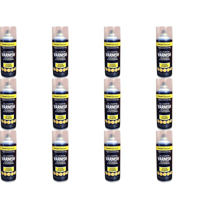 Paint Factory Varnish Interior & exterior All Purpose Gloss Clear 400ml - Pack of 12